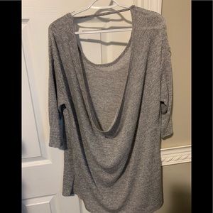 3/4 Sleeve draped back top
